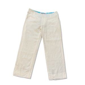 Vineyard Vines Cropped White Linen Pants Size 6